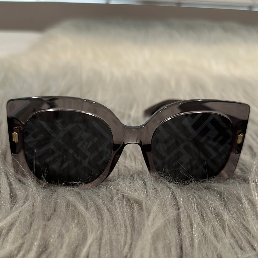 Fendi Black Oversized Cat-Eye Glasses - Picture 3 of 11